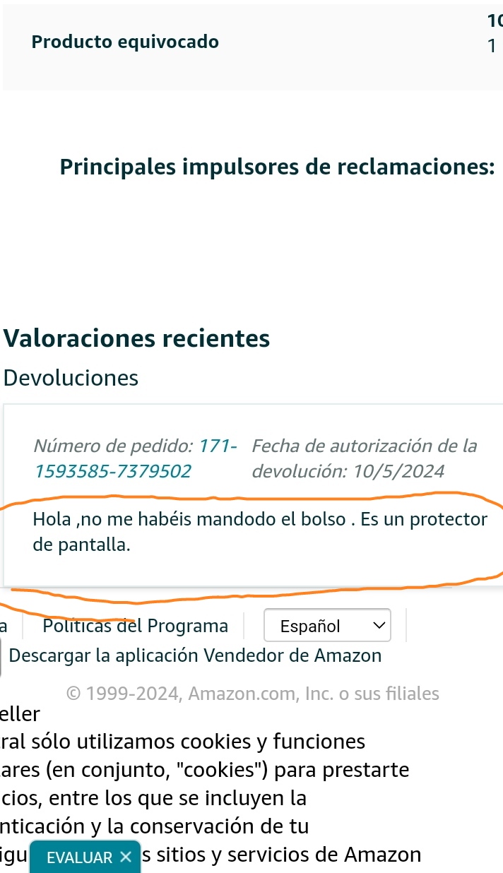 Email reclamaciones amazon fashion