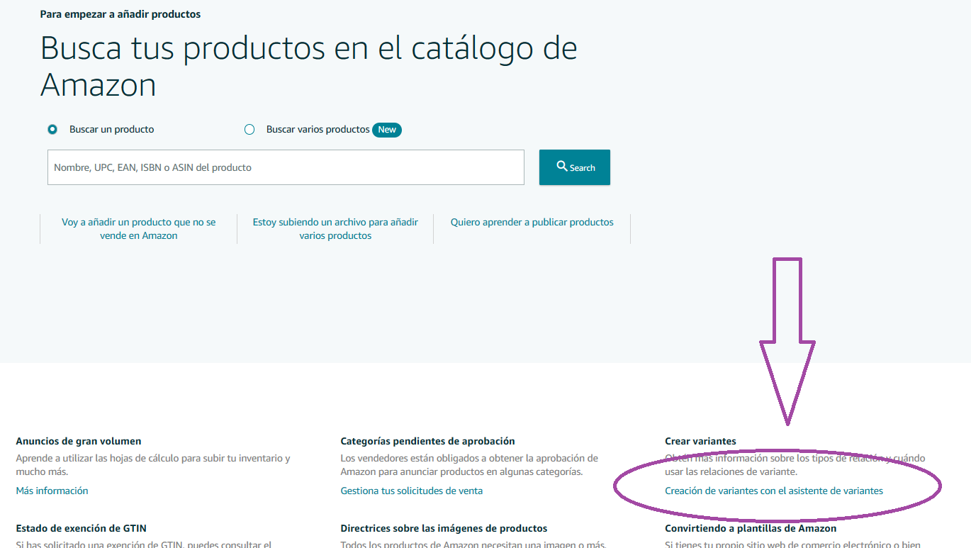 Buscar producto en amazon sales
